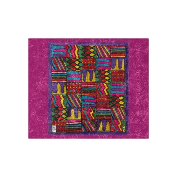 Product Image and Link for Crushed Velvet Blanket: “Psychedelic Calendar(tm)” – No Text – Vibrant