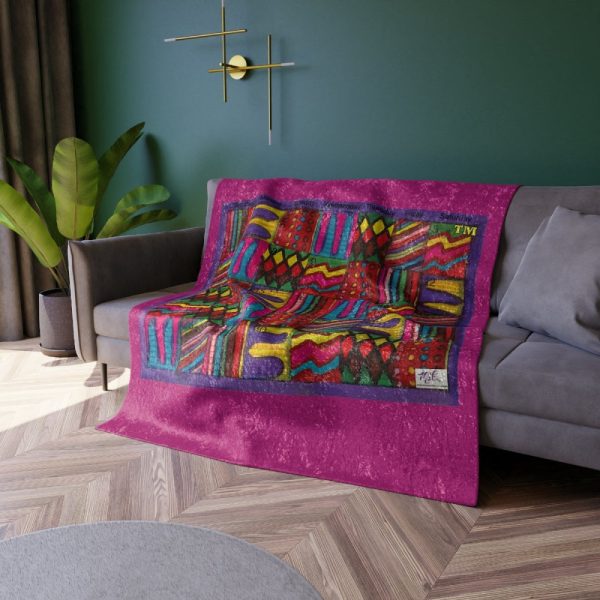 Product Image and Link for Crushed Velvet Blanket: “Psychedelic Calendar(tm)” – No Text – Vibrant