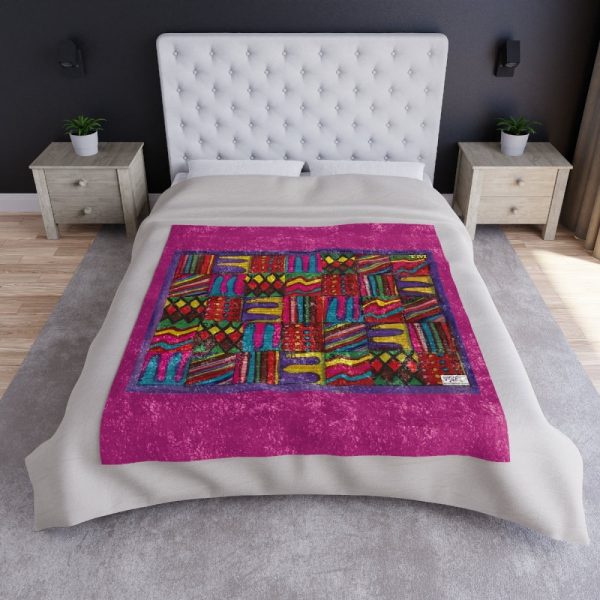 Product Image and Link for Crushed Velvet Blanket: “Psychedelic Calendar(tm)” – No Text – Vibrant