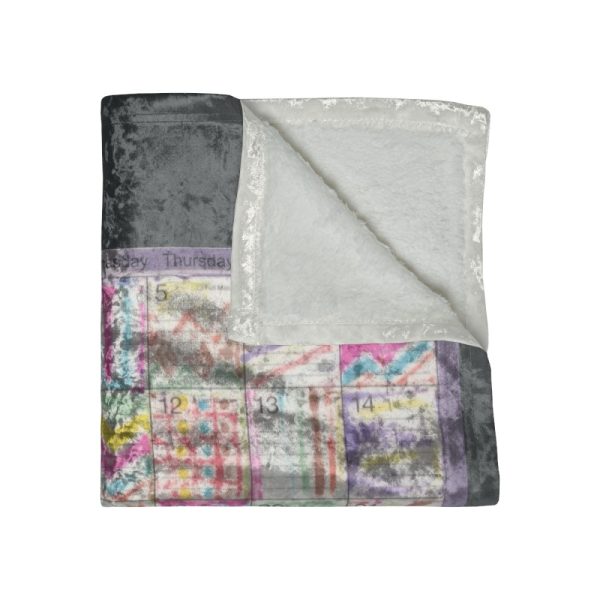 Product Image and Link for Crushed Velvet Blanket: “Psychedelic Calendar(tm)” – No Text – Seeped