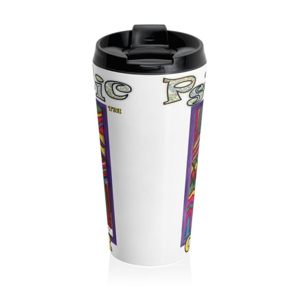 Product Image and Link for Stainless Steel Travel Mug:  “Psychedelic Calendar(tm)” – Vibrant