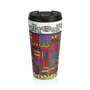 Product Image and Link for Stainless Steel Travel Mug:  “Psychedelic Calendar(tm)” – Vibrant