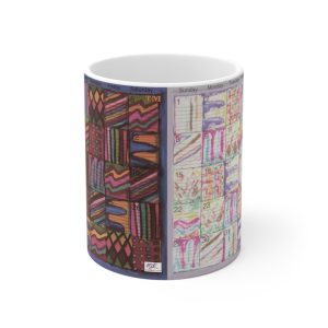 Product Image and Link for Mug 11oz:  “Psychedelic Calendar(tm)” – Muted/Seeped