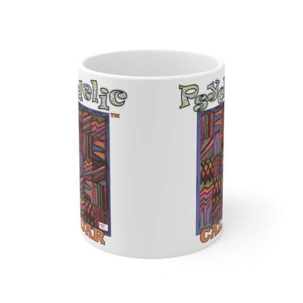 Product Image and Link for Mug 11oz:  “Psychedelic Calendar(tm)” – Muted