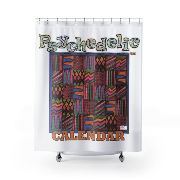 Product Image and Link for Shower Curtains:  Psychedelic Calendar(tm) – Muted