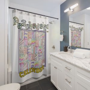 Product Image and Link for Shower Curtains:  Psychedelic Calendar(tm) – Seeped