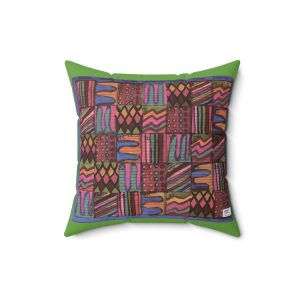 Product Image and Link for Faux Suede Square Pillow:  Psychedelic Calendar(tm) – Muted – Doublesided