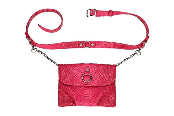 Product Image and Link for Magali Downtown Bag Pink Vegan Snakeskin