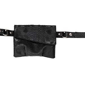 Product Image and Link for Magali Hollywood Bag Black Vegan Snakeskin