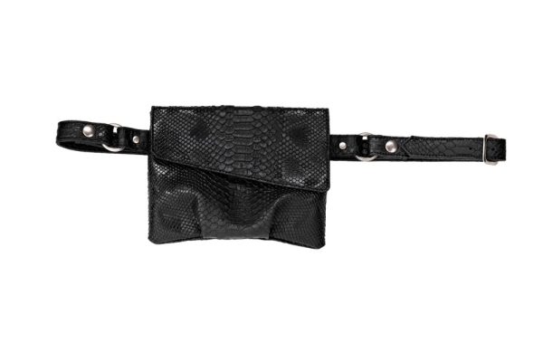 Product Image and Link for Magali Hollywood Bag Black Vegan Snakeskin