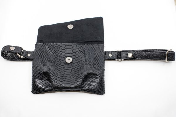 Product Image and Link for Magali Hollywood Bag Black Vegan Snakeskin