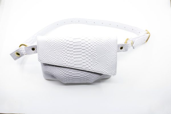 Product Image and Link for Magali Hollywood Bag White Vegan Snakeskin