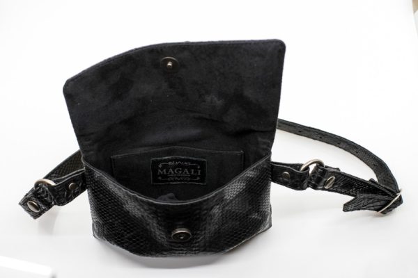 Product Image and Link for Magali Hollywood Bag Black Vegan Snakeskin