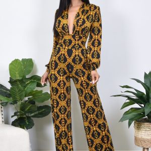 Product Image and Link for Long Sleeve Chain Print Jumpsuit