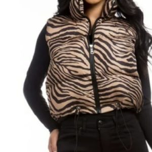 Product Image and Link for Zebra Print Puffer Vest
