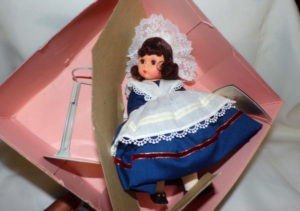 Product Image and Link for Madame Alexander FRANCE Doll #552 In Original Box Tags Booklet and Stand