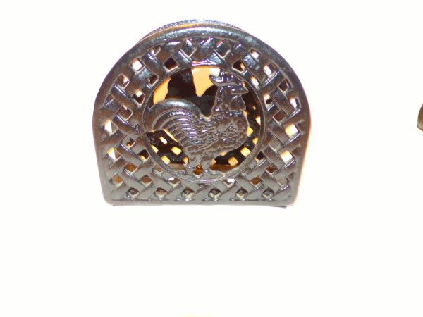 Product Image and Link for Black Cast Iron Rooster Chicken Mail/Letter Napkin Holder