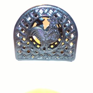 Product Image and Link for Black Cast Iron Rooster Chicken Document Napkin Holder