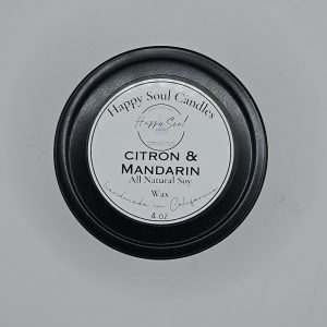 Product Image and Link for Citron and Mandarin Soy Candle 4 oz Travel Tin