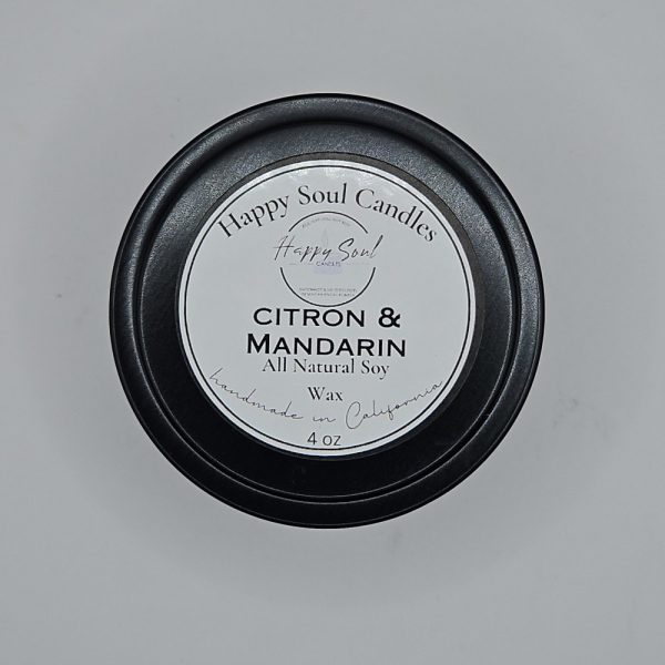 Product Image and Link for Citron and Mandarin Soy Candle 4 oz Candle Tin