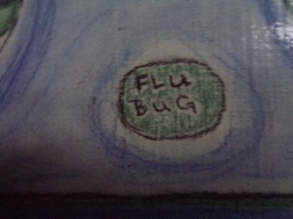 Product Image and Link for FLU BUG Sloth Hand Painted on Clay Tile Trivet 7.5″