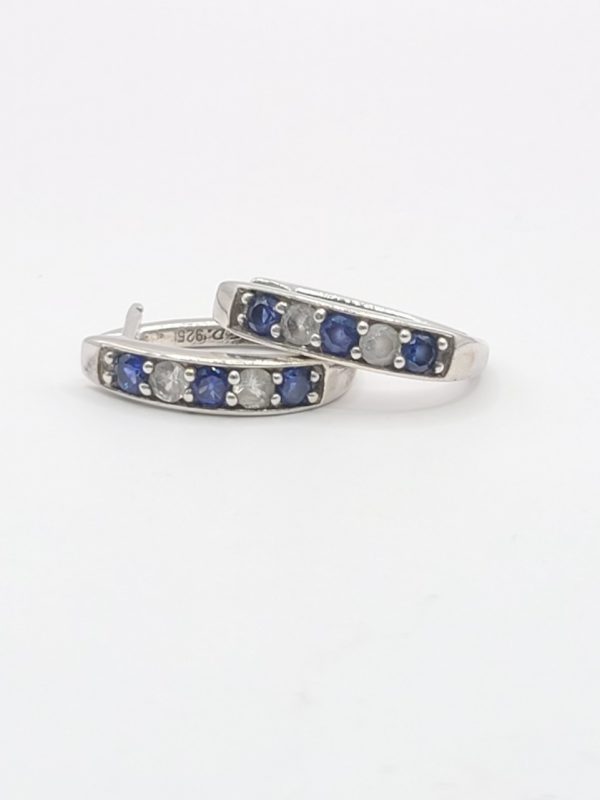 Product Image and Link for Sapphire & Silver Hoops