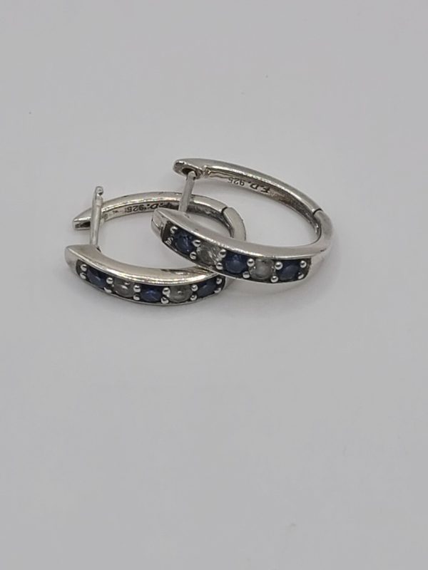 Product Image and Link for Sapphire & Silver Hoops