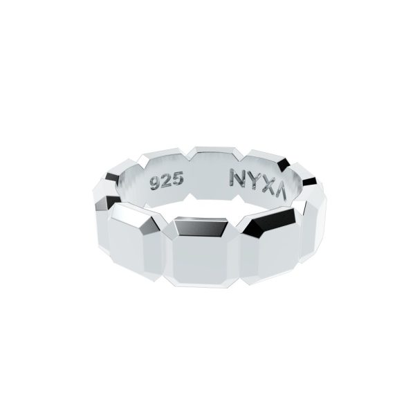 Product Image and Link for Faceted Cushion Cut Sterling Silver Band Ring