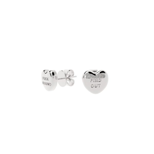 Product Image and Link for FAFO Heart Sterling Silver Stud Earrings