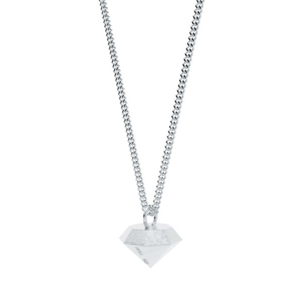 Product Image and Link for Faceted Silver Rough Cut Diamond Necklace