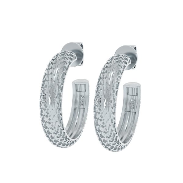 Product Image and Link for NYXA Tread Sterling Silver Hoop Earrings