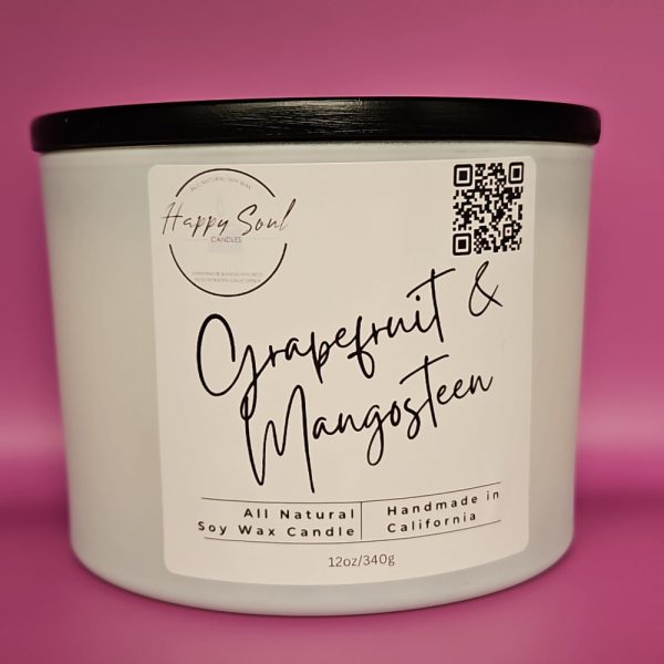 Product Image and Link for Grapefruit and Mangosteen 3-Wick Soy Candle (12oz)