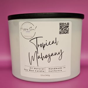 Product Image and Link for Tropical Mahogany 3-Wick Soy Candle (12oz)