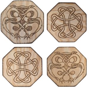 Product Image and Link for Wood Burned Coaster 4-Pack w/ shipping included