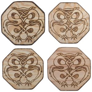 Product Image and Link for Wood Burned Coaster 4-Pack w/ shipping included