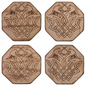 Product Image and Link for Wood Burned Coaster 4-Pack w/ shipping included