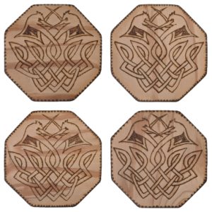 Product Image and Link for Wood Burned Coaster 4-Pack w/ shipping included