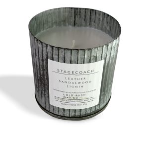 Product Image and Link for Stagecoach Collection: Rosewood, Leather, Sandalwood – Coconut Soy Candle