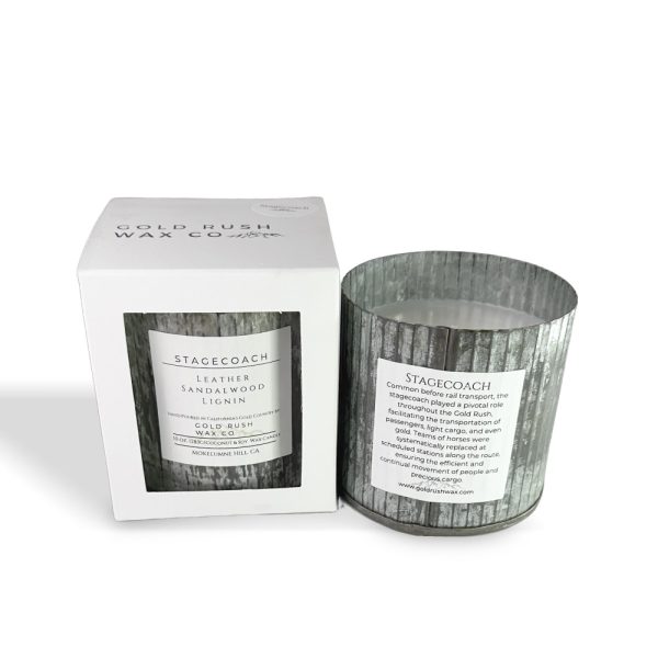 Product Image and Link for Stagecoach Collection: Rosewood, Leather, Sandalwood – Coconut Soy Candle