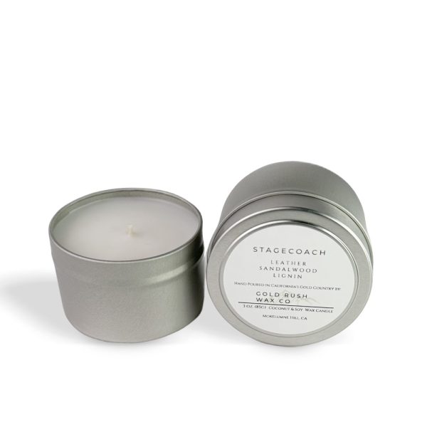 Product Image and Link for Stagecoach Collection: Rosewood, Leather, Sandalwood – Coconut Soy Candle