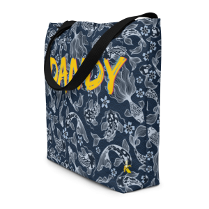 Product Image and Link for Blue Koi Large Tote Bag