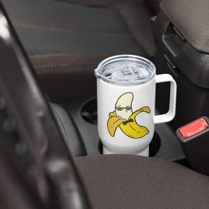 Product Image and Link for Banana Travel mug with a handle