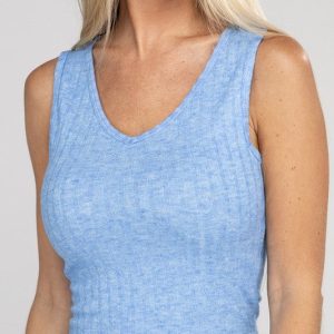 Product Image and Link for Ribbed Scoop Neck Cropped Sleeveless Top