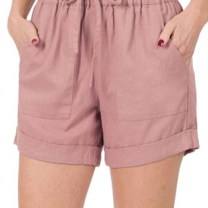 Product Image and Link for Linen Drawstring-Waist Shorts with Pockets