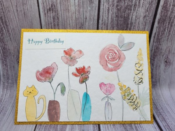 Product Image and Link for Happy Birthday Cats & Flowers