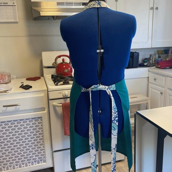 Product Image and Link for Handmade Turquoise w/ Flowered pocket Apron