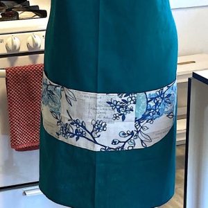 Product Image and Link for Handmade Turquoise w/ Flowered pocket Apron