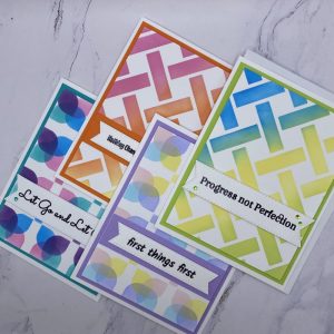 Product Image and Link for Geometric Slogan Greeting Card Set