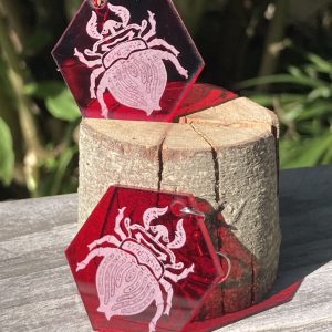 Product Image and Link for Red Beetle Earrings