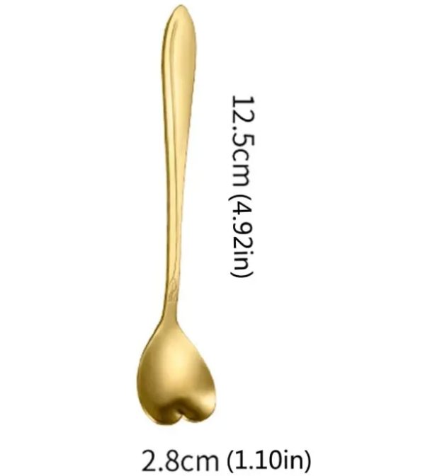 Product Image and Link for 1 pc, Perfect Peace Golden Heart Stainless Steel Teaspoon